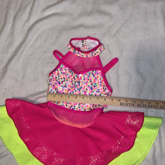 Weissman Costume “Oh me Oh my Oh you!” Child small. Pink and yellow with sequins - Picture 11 of 16